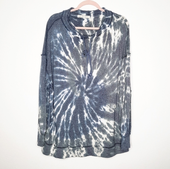 Free People We The Free Best Catch Oversized Tie Dye Pullover Sweatshirt S - Picture 2 of 6